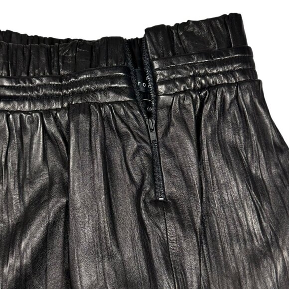 NWT Black Lambskin Leather Mini Skirt Sz.6 Side Zip Robert Rodriguez 90s Y2K - Picture 5 of 13